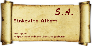 Sinkovits Albert névjegykártya