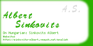 albert sinkovits business card